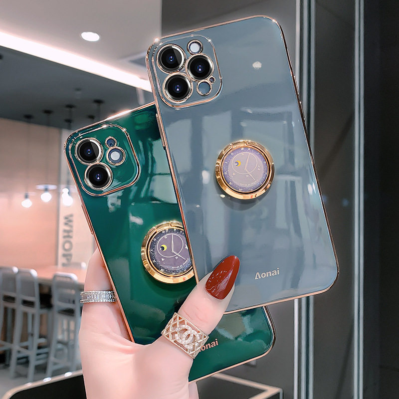 For Apple 14 phone case iPhone13promax silicone soft case 12p clock ring mini female mobile phone