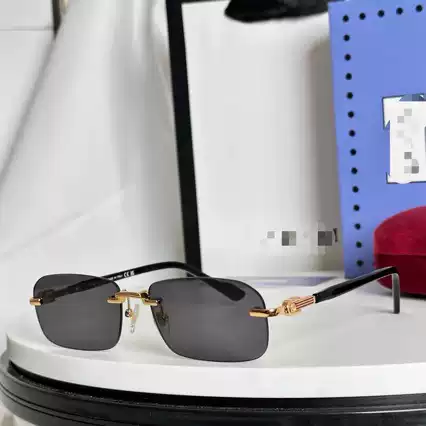 G Brand Rimless European and American Style Ins Pilot Sunglasses Celebrity Influencer Same Style Sunglasses Gg1221 Xiaohongshu Trendy
