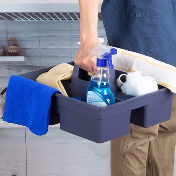Thickened Tool Satchel Cleaning Basket Hotel Large Miscellaneous Basket Baiyun Plastic Cleaning Blue Small Storage Basket Free Shipping