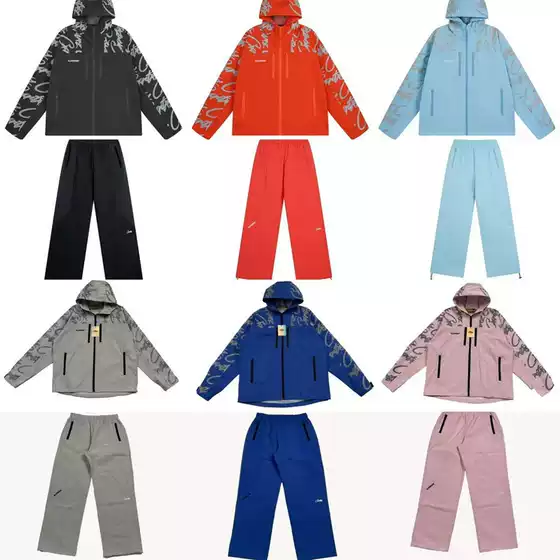 25 Spring Alcatraz Embroidered Letter Windbreaker Jacket American Street Style Casual Zipper Pants Set Trendy