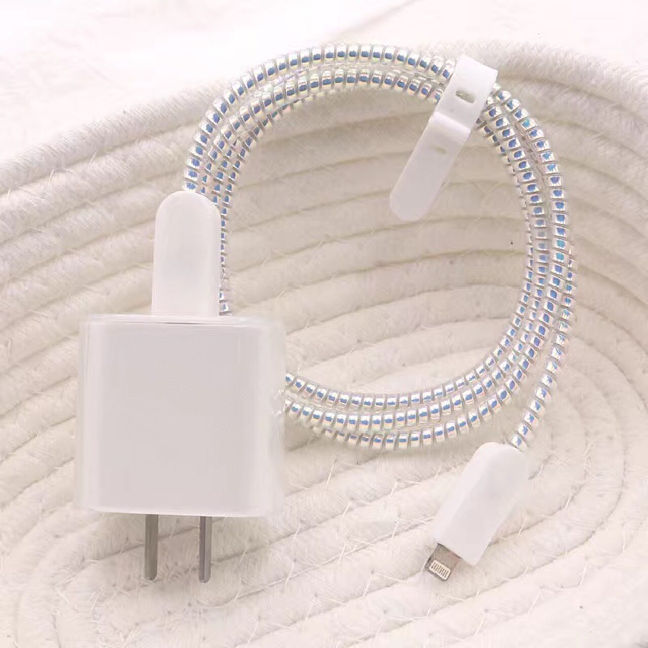 Casual Black Suitable for Apple Charger 20W Protective Cover Data Cable Silicone Cover Cable Winder