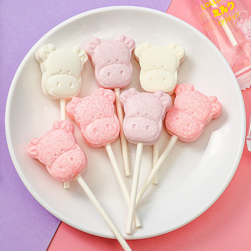 Children's Day Milk Lollipop Milk Candy High-Value Kids Snack Bulk Creative Candy Milk Tablets New Year