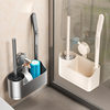 Household Toilet Cleaning Tool for Bathroom Without Dead Corners, Wall-Mounted Cream-Style Suction Cup Toilet Brush