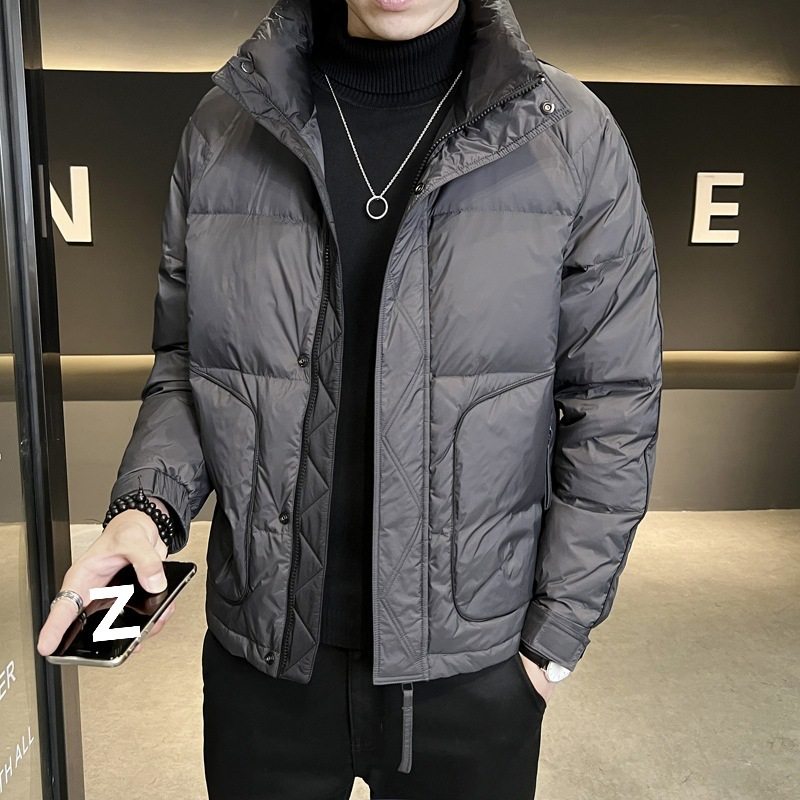 White Duck down Jacket Men's Stand Collar Trendy 2025 Winter New Style Young Handsome Versatile Thickeneded Warm Jacket