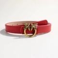 Red (2.3 wide double swallow antique gold buckle)