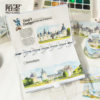 Mo Mo PET Shaped Tape Passing All Scenery Series 6 Watercolor Scenery Theme Material DIY Base Pack