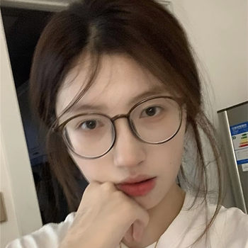 Ultra-light TR90 glasses frame for women can be equipped with degree myopia glasses transparent tea pigment color eye frame anti-blue light