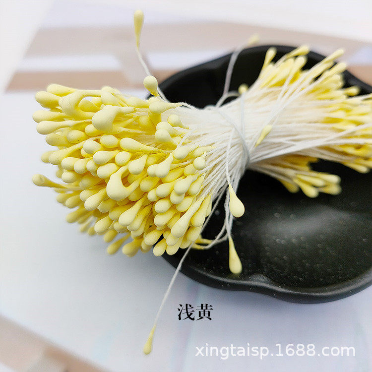 批发韩版手工DIY头饰发饰高仿真花蕊材料2mm哑光圆火柴头花心花蕊