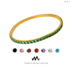 European and American new high-end luxury full zircon niche design titanium steel gold-plated personalized bracelet women's jewelry wholesale