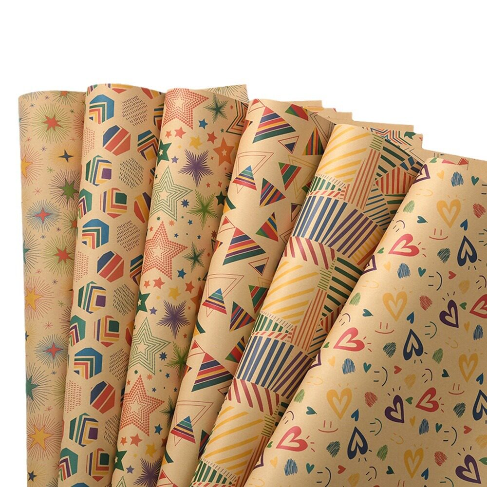 Amazon New Vintage Kraft Wrapping Paper Valentine's Day Birthday Gift Wrapping Paper suit Wholesale
