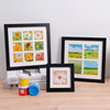 Carefully Selected Children's Handmade Painting Nine-Square Grids Photo Frame Empty Frame Square Oil Pastel Photo Frame Table Wooden Photo Frame