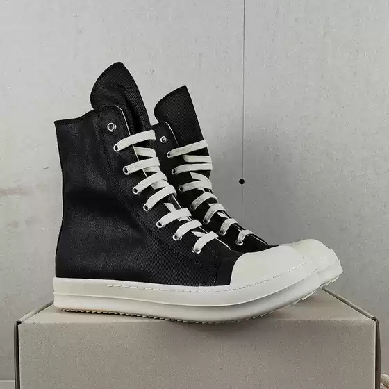 Guangzhou 2025 Men's High-Top Shoes Thick-Soled Canvas Shoes Zipper Casual Couple Style Cloth Sneakers Trbottomy Men's Shoes Summer Women