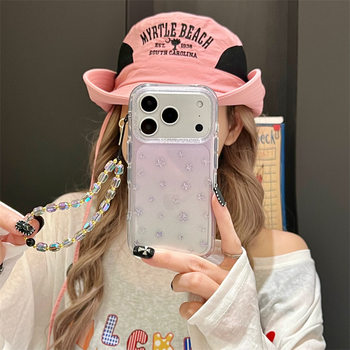 Casual Ins Style Fine Glitter Pure Color Stars Suitable for Iphone17 Apple 16Promax/15 Mobile Phone Case 14 Classy