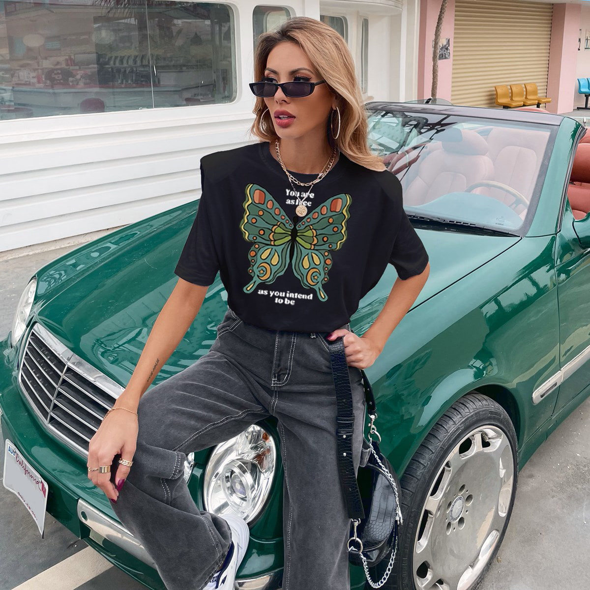Casual Short Sleeve Printed T Shirt Trendy Comfortable Versatile Womens Fashion for Everyday Wear Wholesale