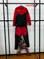 Suit. red and black