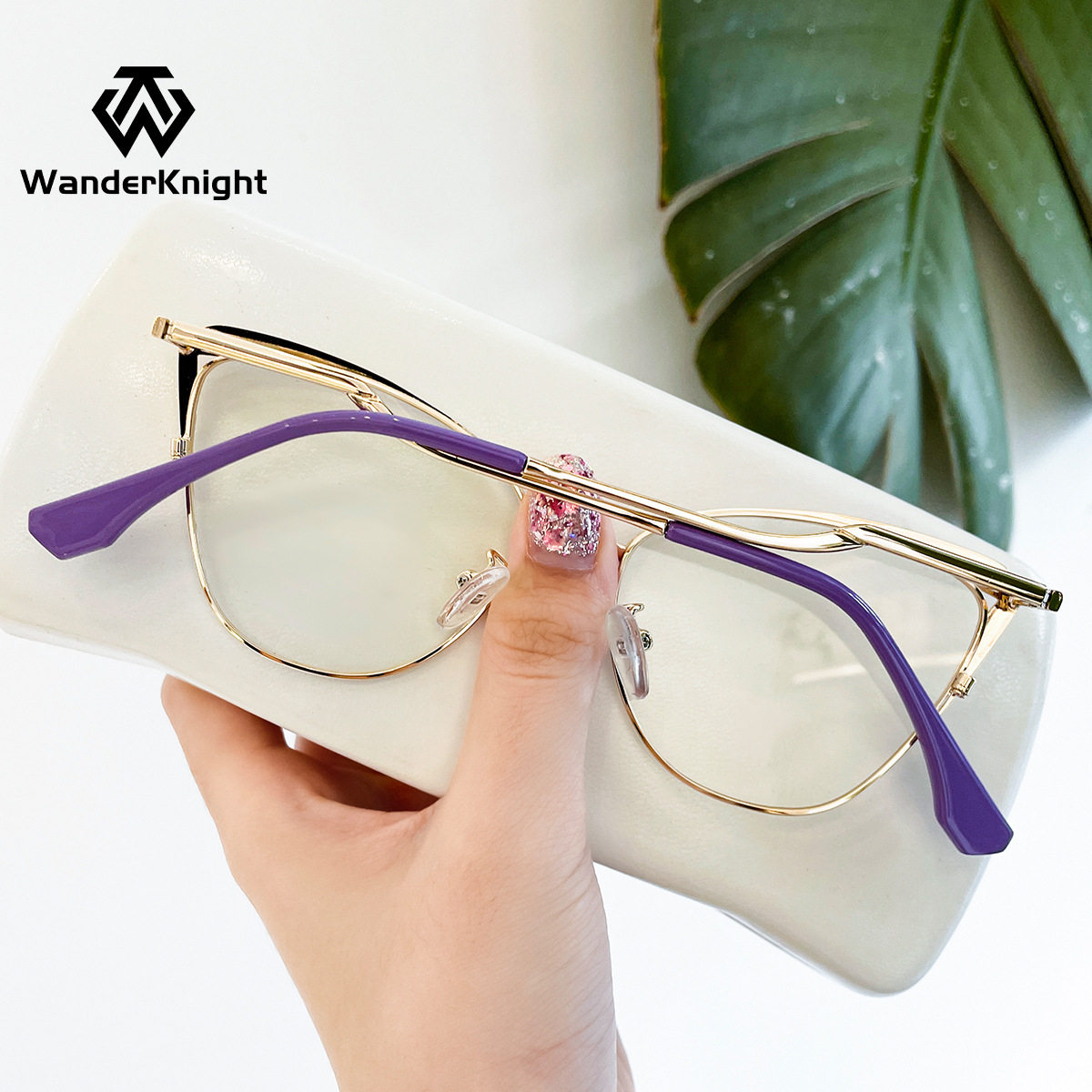 New Cat's Eye Metal Frame Optical Anti-blue Light Computer Glasses Glasses Stainless Steel Frame