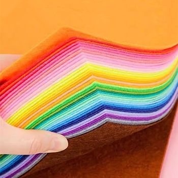 Non-Woven 2mm Thick Sliced ​​Colorful Chemical Fiber Needle Punched Felt Cloth Wholesale DIY Handmade Decorative Fabric Puzzle Paper Cutting