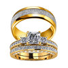 Cross-Border Supply of European and American Popular Rings, Exquisite and Fashionable Exquisite Diamond Couple Rings, Geometric Quadrilateral Rings