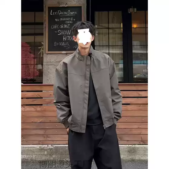 American-Style Structured Silhouette Pilot Jacket for Men, Autumn Tough Guy Stand Collar, Three-Proof Workwear Jacket, Versatile Baseball Jacket