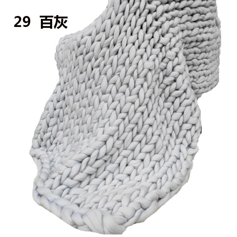 Cross-Border New Hand-Woven Blanket Extra Thick Woolen Blanket Thick Thread Blanket Blanke Knitted Sofa Blanket Cover Blanket