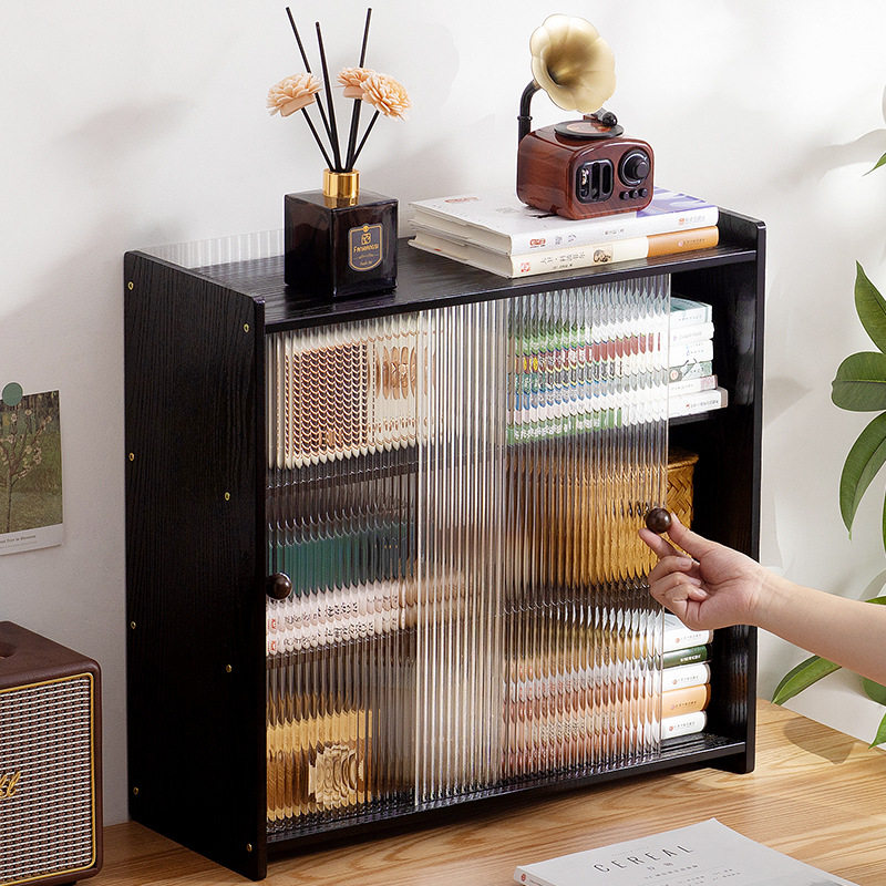 书柜置物架客厅带柜门储物柜一体格子柜展示柜落地多层组合柜书架