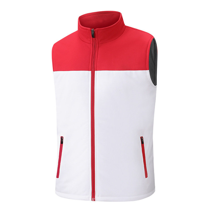 New winter color matching vest sports vest for lovers sleeveless coat sports coach training warm group clothing