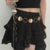 New Hot Selling Personalized Geometric Ring Splicing Metal Waist Chain for Women Hip-Hop with Skirt Hollow Body Chain Accessories