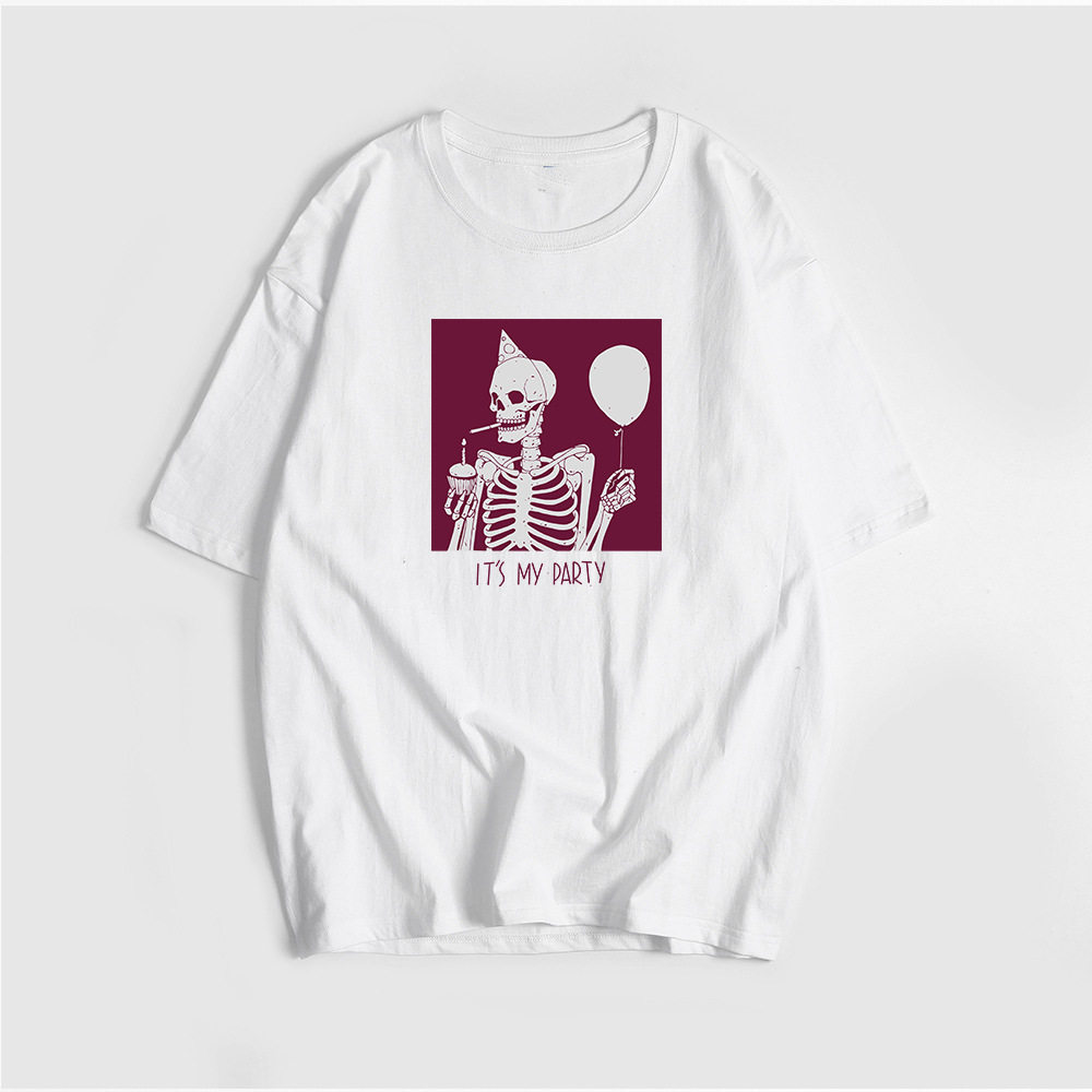 Womens Summer Graphic T Shirt Loose Fit Round Neck Cotton Fabric Casual Wear Versatile Style Wholesale Available