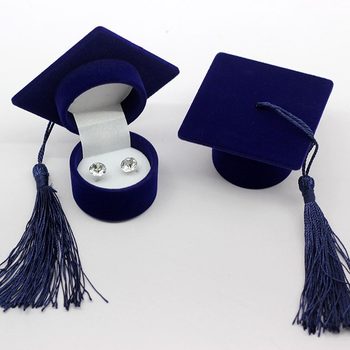 Spot Doctor's Hat Ring Box Export Wholesale Flocking Box Wedding Proposal Necklace Graduation Gift Box