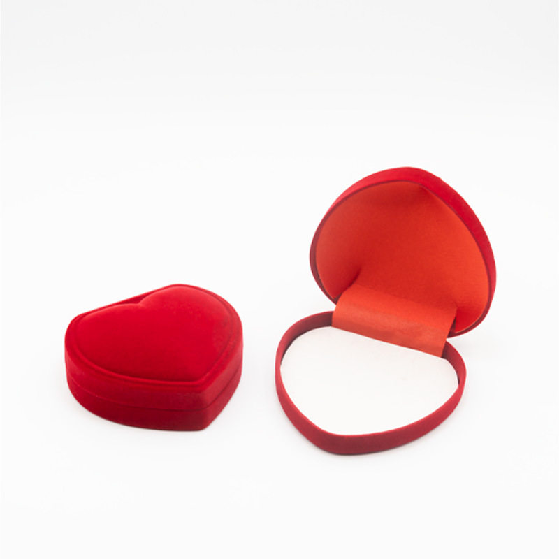 Red Love Ring Box Jewelry Three Gold Jewelry Box Gold Bracelet Set Box Romantic Earrings Jewelry Storage Box