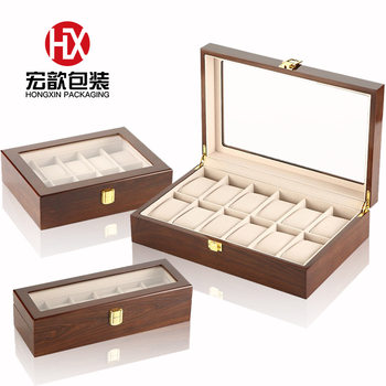 In-Stock Paint Box Brown Interior Lacquer Storage Box Wooden Watch Box Multi-Watch Slot Watch Box Gift Box Clock