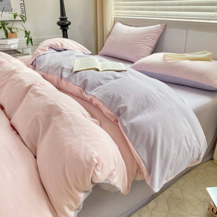 Maternity-Grade Ultra-Soft Cloud Washed Cotton Four-Piece Set, Thickened Bed Sheet, Dormitory Three-Piece Set, Bedding Set, Duvet Cover Factory