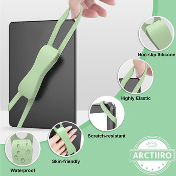 Cross-Border New Product Portable Tablet Holder Silicone Strap Silicone Cover Hand Strap Mobile Phone Reading Accessories Silicone Grip Strap