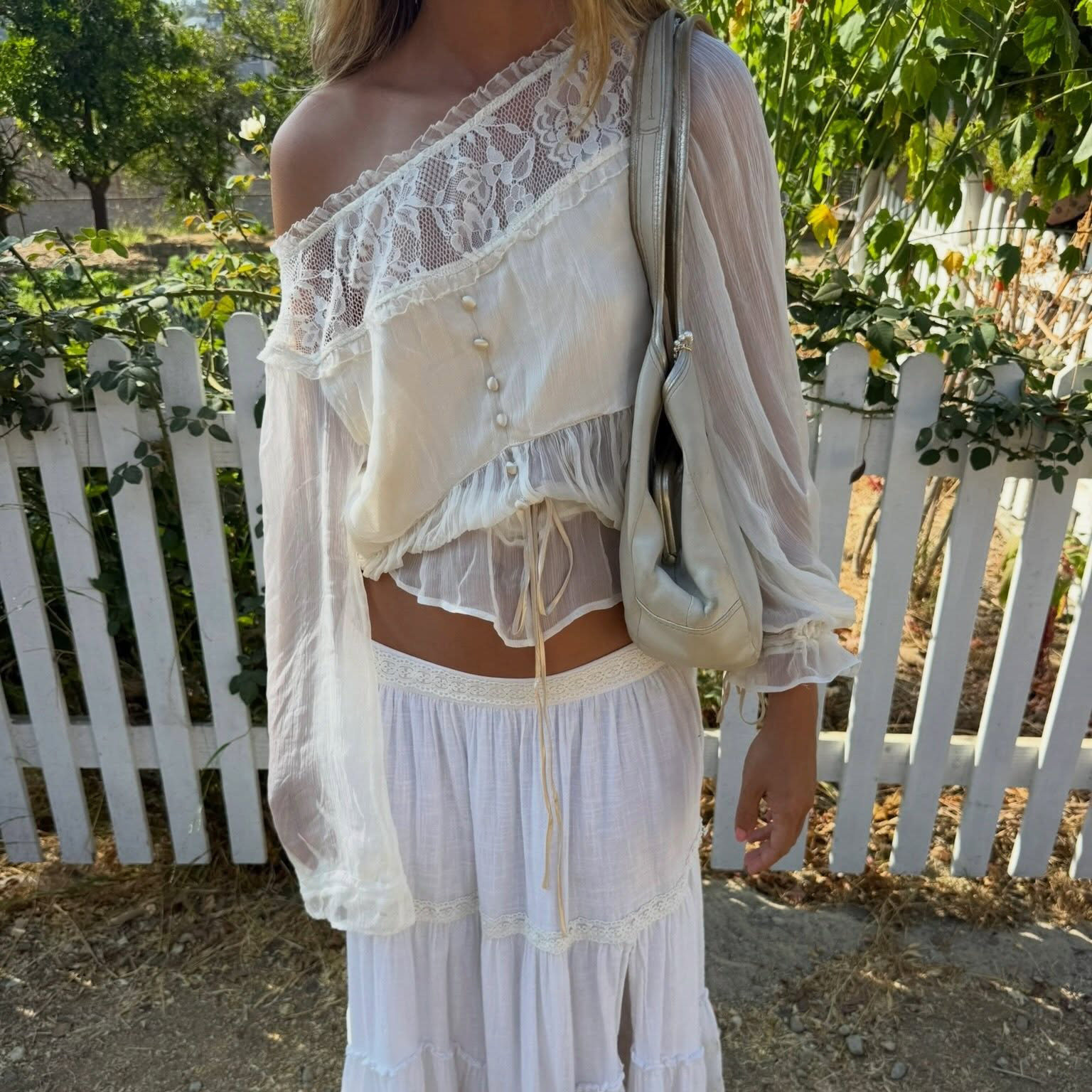 Womens Summer Blouse Stylish Off Shoulder Design Lantern Sleeves Pleated Waist Fashionable for Casual Outings
