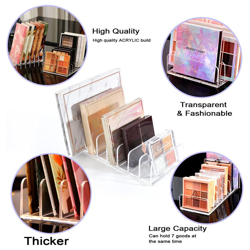 Acrylic Cosmetic Storage Box Eye Shadow Storage Box Divided Display Stand Suitable for Bathroom Countertop Dresser