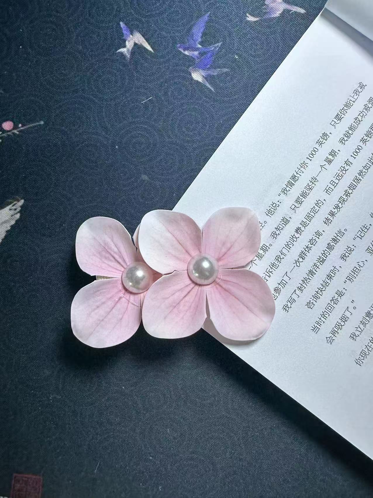 发卡刘海网纱大森系欧根纱花朵发夹女高颜值超仙ins风边夹春夏度