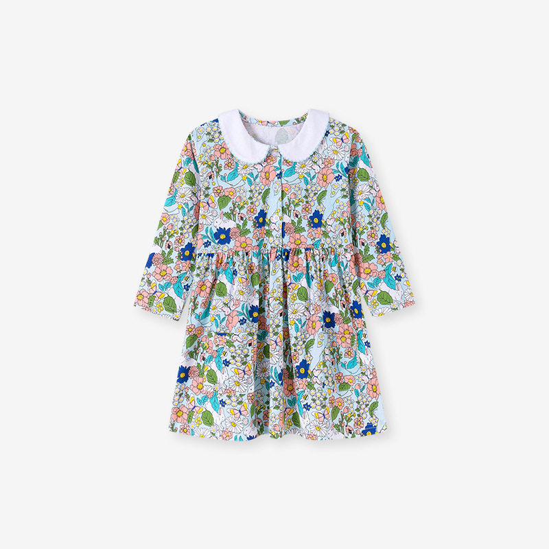 Girls' New Autumn Floral Dress from Kids' Wear Manufacturer, Cute Dress Wholesale