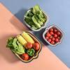 Double-Layer Household Sink Drain Basket Kitchen Living Room Fruit Plate Candy Snack Plate Vegetable Washing Basket Drain Basket