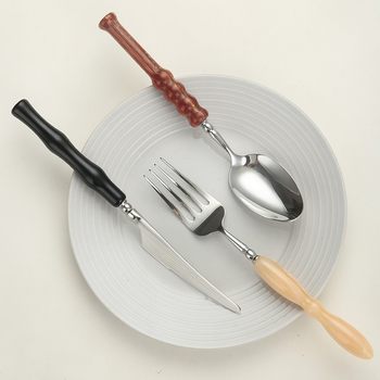 French High-Looking 304 Stainless Steel Western Food Knife, Fork and Spoon Tableware Set Macaron Accessible Luxury Dessert Spoon Fruit Fork