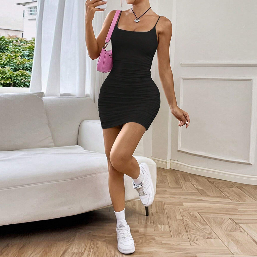 Womens Bodycon Mini Dress Basic Style Adjustable Straps Slim Fit Spring Summer Fashion Wholesale Available