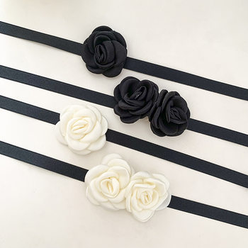 Classic Camellia Choker Necklace ~ Romantic Atmosphere Sense Collar Female Niche Design Daily Vintage Necklace