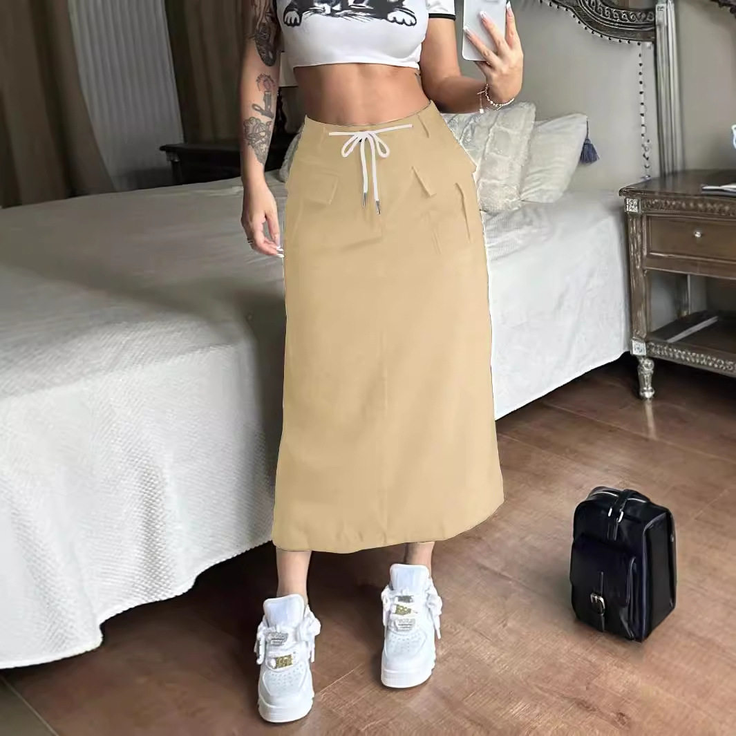 Elegant Solid Color Midi Skirt Versatile Chic Design Perfect for Casual or Formal Occasions Wholesale Available