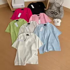 Heavyweight A10 Authentic Silver Logo Candy Color Simple Short Sleeve Women's Loose Fit Casual T-Shirt 2025 Summer
