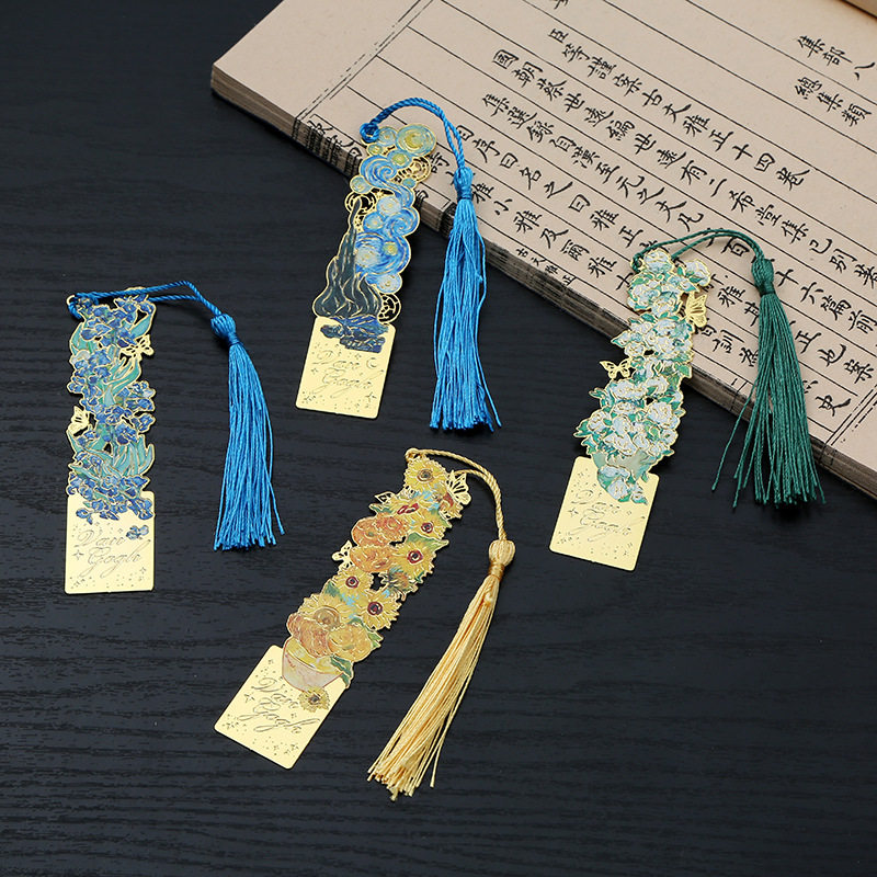 Retro Oil Painting Bookmarks, High-End Metal Bookmarks, Classical Creative High-Value Cultural and Creative Souvenirs, Ready-Made Souvenirs