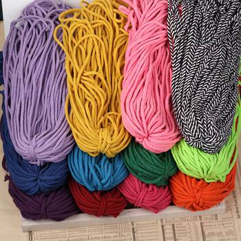 5mm mm Cotton Rope Eight Strands Colorfulful DIY Cotton Rope Braided Tapestry Thick Rope Cotton Rope Binding Drawstring
