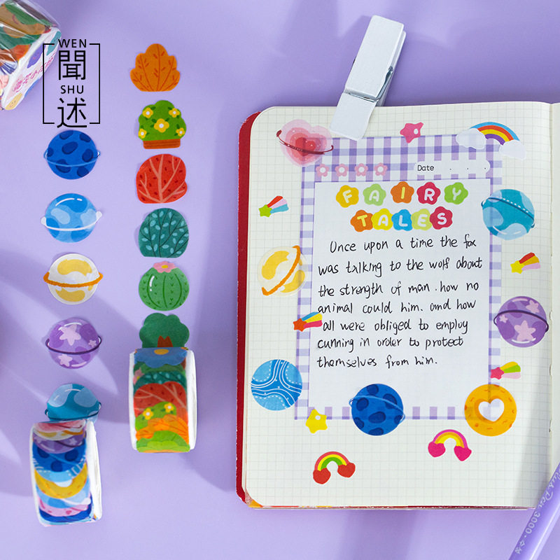 I heard that the die-cutting and paper tape milk is almost a series of hand-painted color basic hand account decoration stickers 100 into 8 models