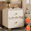 Creative Wooden Bedside Table for Home Bedroom Cream Style Small Bedside Cabinet Wavy Type Installation-Free Side Cabinet