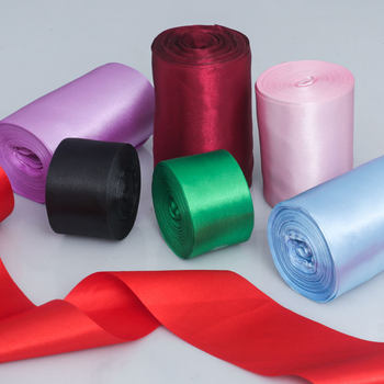 Multi-Color Soft Silk Extra Wide Pure Color Satin Ribbon Wedding Invitation Chair Back with Scene Layout Decorative Ribbon