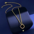 Square three-ring necklace