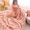 Light Luxury High-end Rabbit Plush Blanket Office Blanket Sofa Blanket Soft Warm Blanket Bedroom Nap Blanket